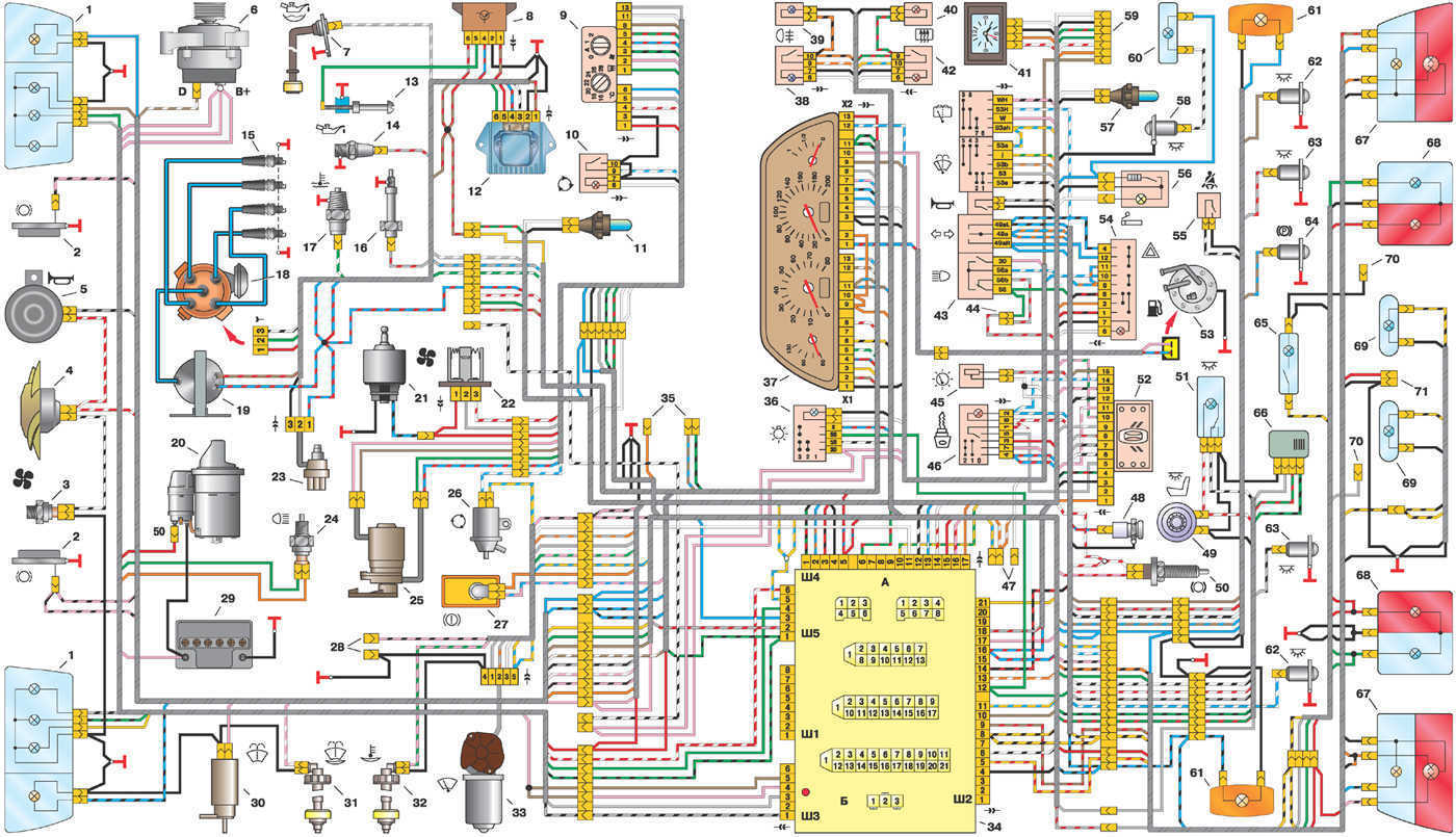 Схема электропроводки ваз 2110 карбюратор