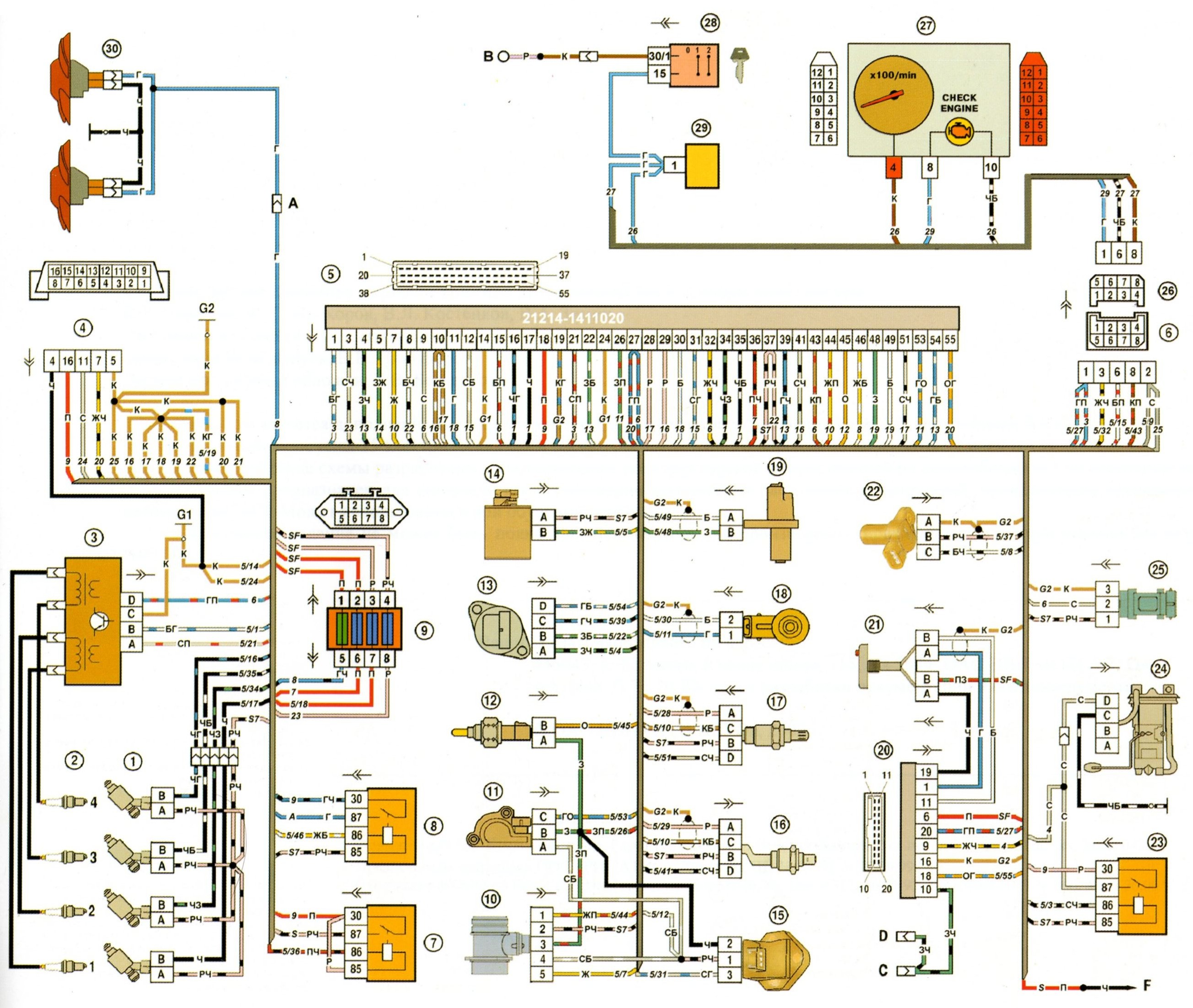 топливная система ваз 21214 инжектор схема