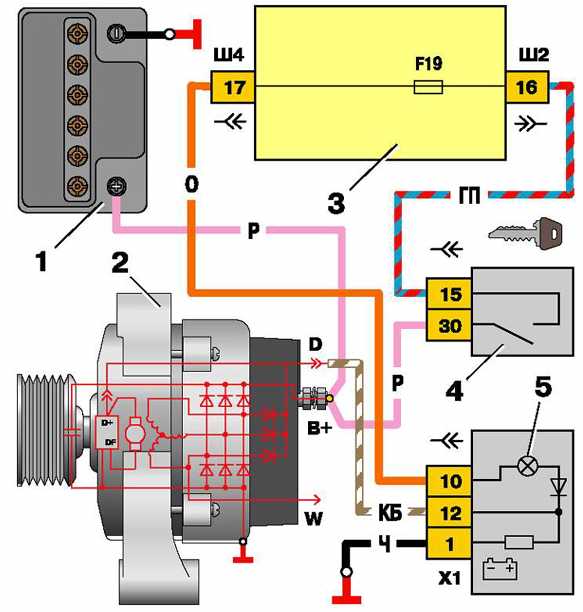 Схема зарядки аккумулятора от генератора ваз 2110
