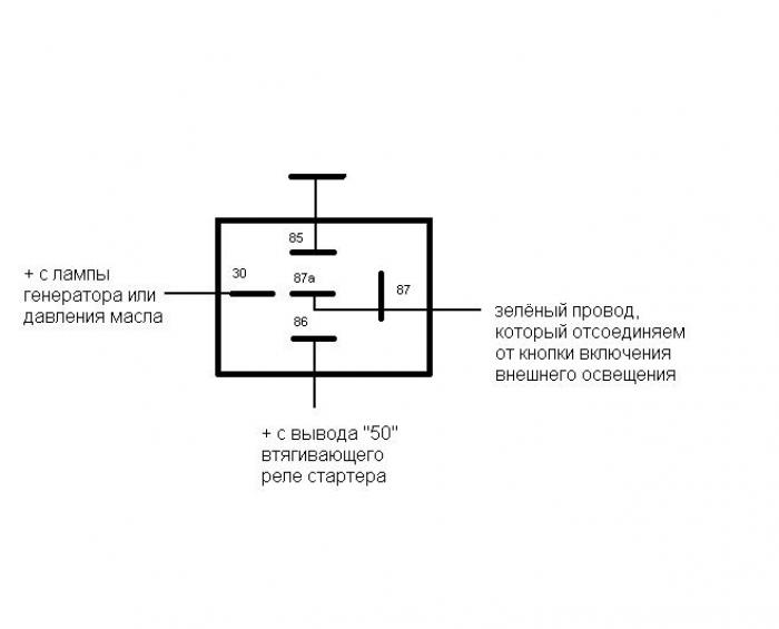 При включение света машина